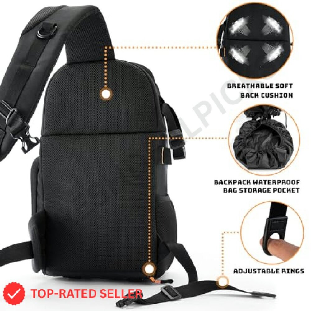 Waterproof Camera Sling Bag Adjustable Dividers T… - image 3